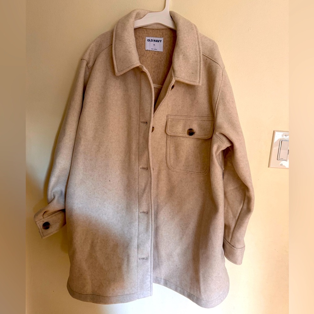 Beige shirt jacket
